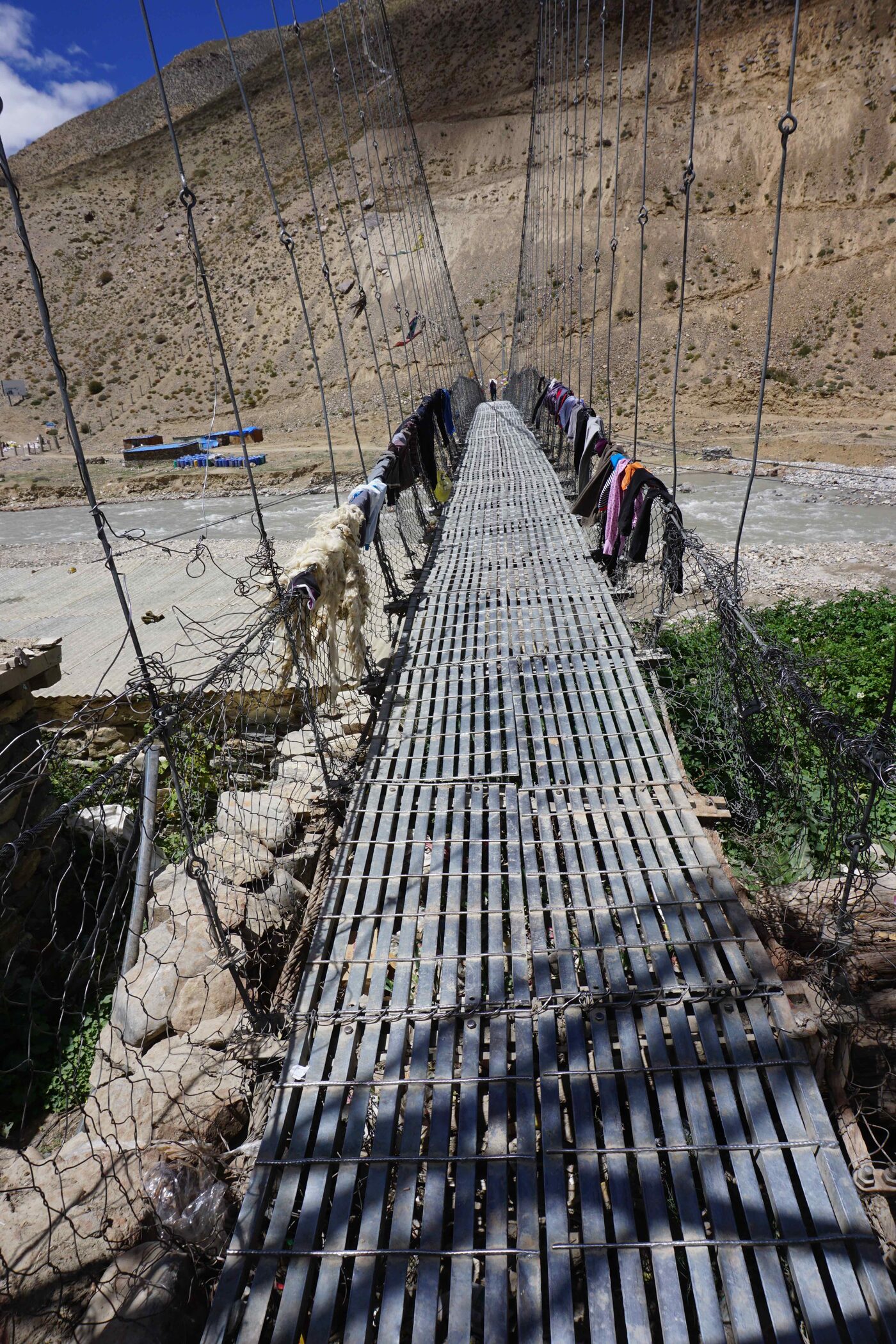 Suspension bridge over Karnali. The far side is China