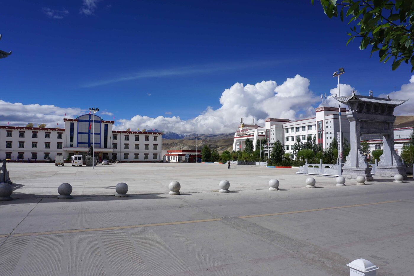 An office building near the hotel in Burang.